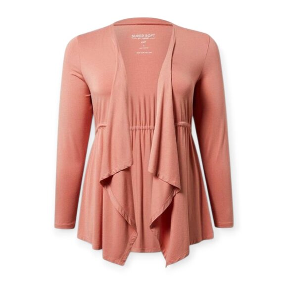 Torrid Super Soft Cinch‑Front Cardigan/Anorak — Size 1X NWT in desert sand (tan) - Picture 5 of 15